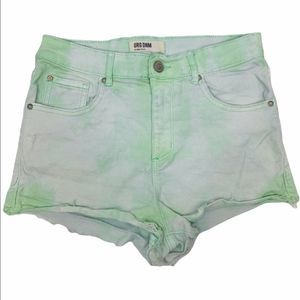 GRG DENIM Green Denim High Rise Cut Off Shorts